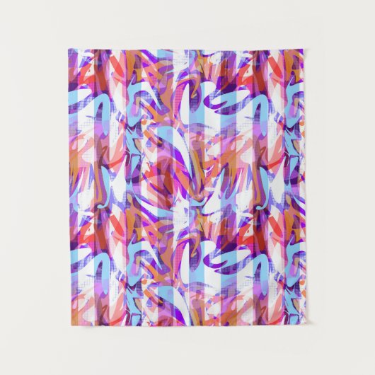 Naadloze abstracte, moderne penseelstreek, multico wandkleed (Voorkant)