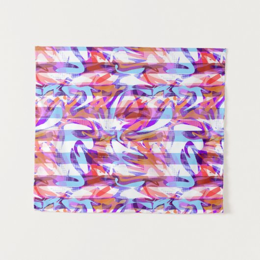 Naadloze abstracte, moderne penseelstreek, multico wandkleed (Voorkant (horizontaal))