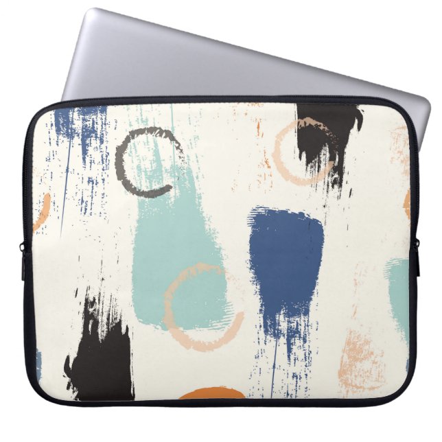 Naadloze abstracte pastelpenseelstreken, patroon b laptop sleeve (Voorkant)
