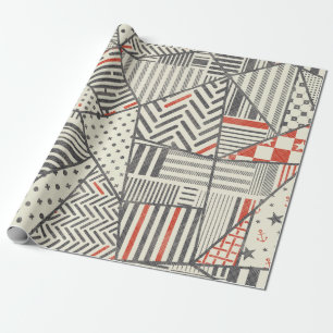 Naadloze abstracte patchwork in retrokleuren. Enke Cadeaupapier