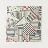 Naadloze abstracte patchwork in retrokleuren. Enke Wandkleed (Voorkant (horizontaal))