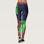 Naadloze abstracte pointillisme stippen cirkels gr leggings (Achterkant)