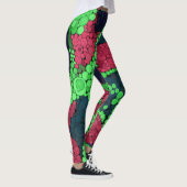 Naadloze abstracte pointillisme stippen cirkels gr leggings (Rechts)