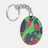 Naadloze abstracte pointillisme stippen cirkels gr sleutelhanger (Voorkant Links)