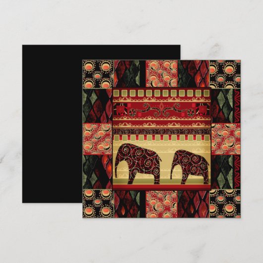 Naadloze abstracte retro-afrikaans-Indische ele e Kaart (Voorkant / Achterkant)