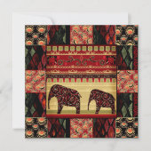 Naadloze abstracte  retro-afrikaans-Indische ele e Kaart (Voorkant)