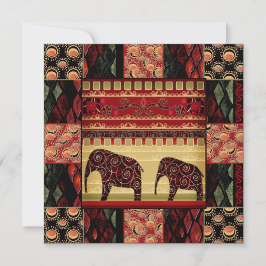 Naadloze abstracte retro-afrikaans-Indische ele e Kaart (Voorkant)