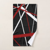 Naadloze Abstracte rode en witte lijnen op zwarte Bad Handdoek (Handdoek)