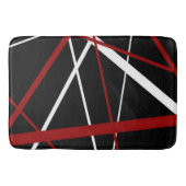 Naadloze Abstracte rode en witte lijnen op zwarte  Badmat (Voorkant)