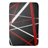 Naadloze Abstracte rode en witte lijnen op zwarte  Badmat (Voorkant Verticaal)