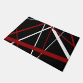 Naadloze Abstracte rode en witte lijnen op zwarte Deurmat (Schuin)