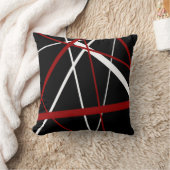 Naadloze Abstracte rode en witte lijnen op zwarte Kussen (Deken)