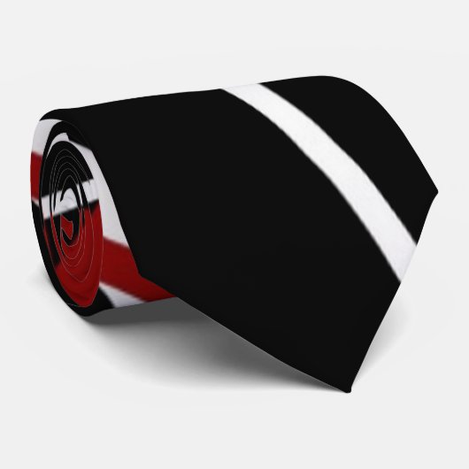 Naadloze Abstracte rode en witte lijnen op zwarte  Stropdas (Opgerold)