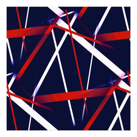 Naadloze Abstracte rode en witte strepen op een bl Foto Afdruk (Voorkant)