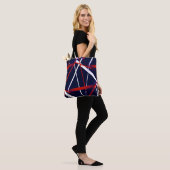 Naadloze Abstracte rode en witte strepen op een bl Tote Bag (Op model)