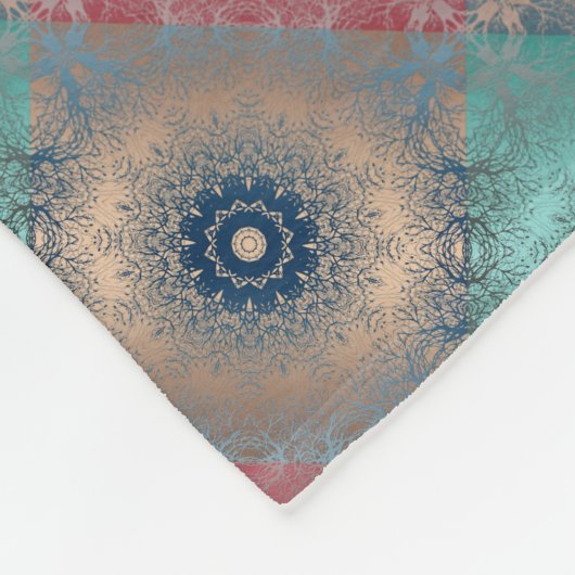 Naadloze abstracte rondcirkels bij kaleidosco fleece deken (Hoek)