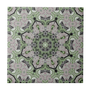 Naadloze abstracte sier grijze groene zwarte deco tegeltje