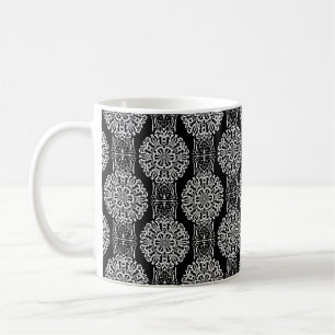 Naadloze abstracte sierdecor moderne zwart wit koffiemok