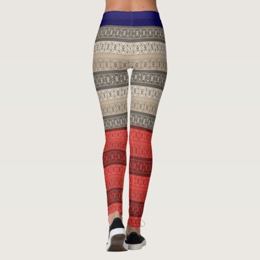 Naadloze abstracte sierdecoratie, leggings (Achterkant)