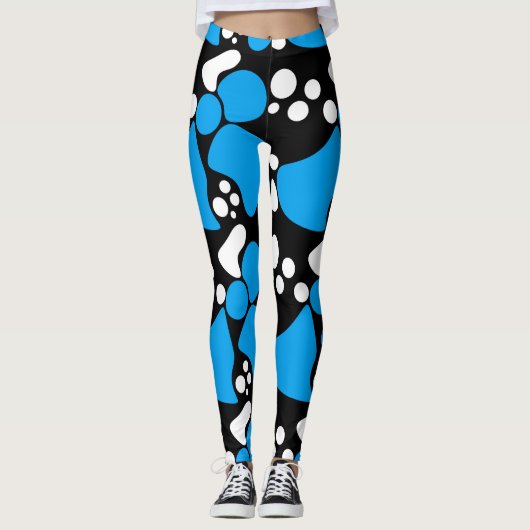 Naadloze abstracte stippen bedekken moderne cirkel leggings (Voorkant)