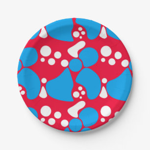 Naadloze abstracte stippen bedekken moderne cirkel papieren bordje