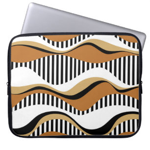Naadloze abstracte strepen, golven met kleurrijke laptop sleeve