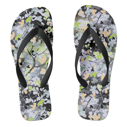 Naadloze abstracte vertakkingen bladeren bla teenslippers (Voetbed)