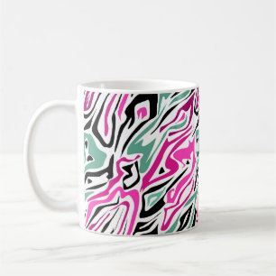 Naadloze abstracte zebra huid leer moderne zwarte koffiemok