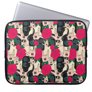 Naadloze achtergrond. Abstracte muziek moderne pa Laptop Sleeve
