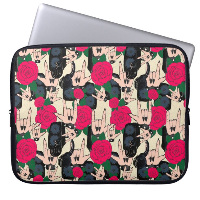 Naadloze achtergrond. Abstracte muziek moderne pa Laptop Sleeve (Voorkant)