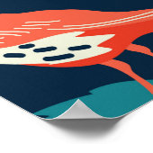 Naadloze achtergrond met bloemen en vogels poster (Hoek)