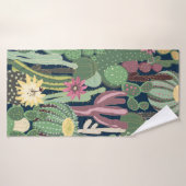 naadloze achtergrond met cactus badhanddoek (Badhanddoek)