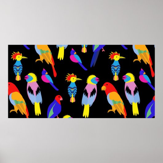  naadloze achtergrond met exotische tropische b poster (Voorkant)