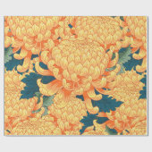 Naadloze achtergrond met gele bloemen Japans c Cadeaupapier (Vlak)