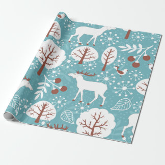 Naadloze achtergrond met herten voor de winter en  cadeaupapier