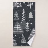 naadloze achtergrond met kerstbomen. badhanddoek (Badhanddoek)
