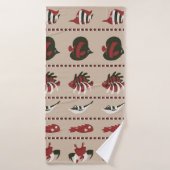 Naadloze achtergrond met marien leven - krab en di badhanddoek (Badhanddoek)