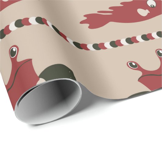 Naadloze achtergrond met marien leven - krab en di cadeaupapier (Rol Hoek)