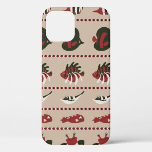 Naadloze achtergrond met marien leven - krab en di Case-Mate iPhone case