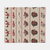 Naadloze achtergrond met marien leven - krab en di fleece deken (Voorkant (Horizontaal))