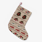 Naadloze achtergrond met marien leven - krab en di kleine kerstsok (Voorkant (Hangend))