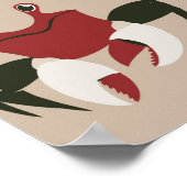 Naadloze achtergrond met marien leven - krab en di poster (Hoek)