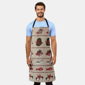 Naadloze achtergrond met marien leven - krab en di schort (Gedragen)