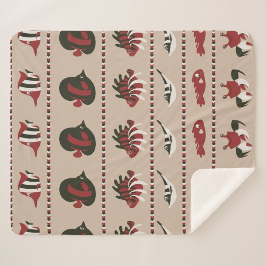 Naadloze achtergrond met marien leven - krab en di sherpa deken (Voorkant (horizontaal))