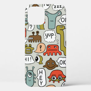naadloze achtergrond met monsters van schattige ca Case-Mate iPhone case