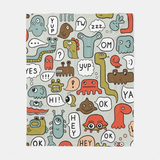 naadloze achtergrond met monsters van schattige ca fleece deken (Voorkant)