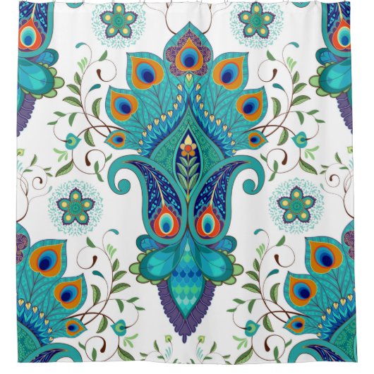 Naadloze  achtergrond met oosterpatroon. douchegordijn (Voorkant)