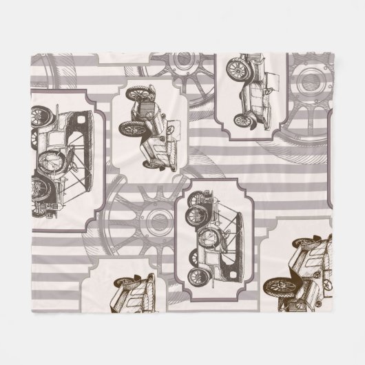  naadloze achtergrond met  retro-auto fleece deken (Voorkant (Horizontaal))