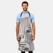  naadloze achtergrond met  retro-auto schort (Gedragen)