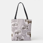 naadloze achtergrond met retro-auto tote bag (Achterkant)